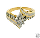 10k Yellow Gold Ring with .96 ctw Diamonds Size 7.75