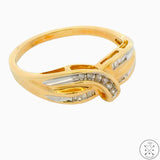 10k Yellow Gold Band with Diamonds Size 7.25