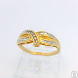 10k Yellow Gold Band with Diamonds Size 7.25