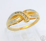 10k Yellow Gold Band with Diamonds Size 7.25