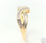 10k Yellow Gold Band with Diamonds Size 7.25