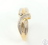 10k Yellow Gold Band with Diamonds Size 7.25