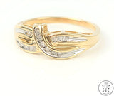 10k Yellow Gold Band with Diamonds Size 7.25