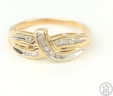 10k Yellow Gold Band with Diamonds Size 7.25