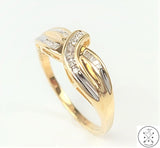 10k Yellow Gold Band with Diamonds Size 7.25