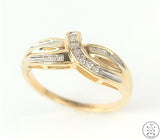 10k Yellow Gold Band with Diamonds Size 7.25