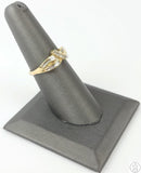 10k Yellow Gold Band with Diamonds Size 7.25