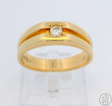 Unique Vintage 14k Yellow Gold Band with Diamond Size 9.75