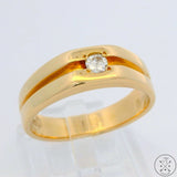 Unique Vintage 14k Yellow Gold Band with Diamond Size 9.75