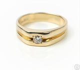 Unique vintage 14k Yellow Gold Band with Diamond Size 9.75