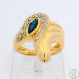 Vintage 14k Yellow Gold Ring with Sapphire and Diamonds Size 5.5 Mid-Century