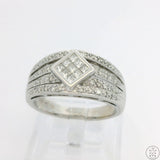 14k White Gold Band with .40 ctw Diamonds Size 7.5