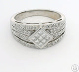 14k White Gold Band with .40 ctw Diamonds Size 7.5