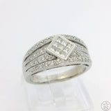 14k White Gold Band with .40 ctw Diamonds Size 7.5