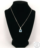 New Le Vian Sterling Silver Pendant Necklace 18 Inch with Topaz and Diamond