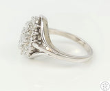 Vintage 14k White Gold Ring with .70 ctw Diamonds Size 6.5