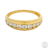 14k Yellow Gold Band with Cubic Zirconia Size 11