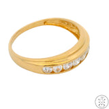 14k Yellow Gold Band with Cubic Zirconia Size 11