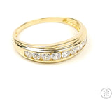 14k Yellow Gold Band with Cubic Zirconia Size 11