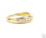 14k Yellow Gold Band with Cubic Zirconia Size 11