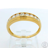 14k Yellow Gold Band with Cubic Zirconia Size 11