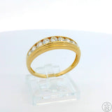 14k Yellow Gold Band with Cubic Zirconia Size 11