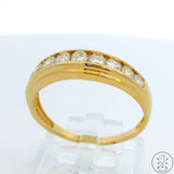 14k Yellow Gold Band with Cubic Zirconia Size 11