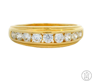 14k Yellow Gold Band with Cubic Zirconia Size 11