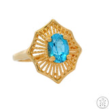 14k Yellow Gold Ring with Topaz Size 6.25