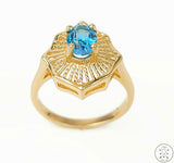 14k Yellow Gold Ring with Topaz Size 6.25