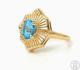 14k Yellow Gold Ring with Topaz Size 6.25