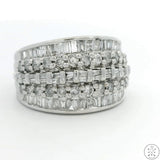 10k White Gold Band with 1.75 ctw Diamonds Size 5.75