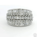 10k White Gold Band with 1.75 ctw Diamonds Size 5.75