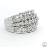 10k White Gold Band with 1.75 ctw Diamonds Size 5.75