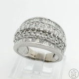 10k White Gold Band with 1.75 ctw Diamonds Size 5.75