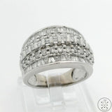 10k White Gold Band with 1.75 ctw Diamonds Size 5.75