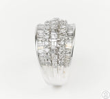 10k White Gold Band with 1.75 ctw Diamonds Size 5.75