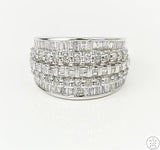 10k White Gold Band with 1.75 ctw Diamonds Size 5.75