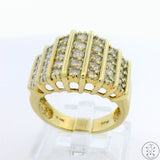 Vintage 10k Yellow Gold Band with 1 ctw Diamonds Size 7.25