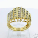 Vintage 10k Yellow Gold Band with 1 ctw Diamonds Size 7.25