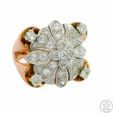 14k Rose Gold Ring with 1 ctw Diamonds Size 5.75