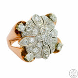 14k Rose Gold Ring with 1 ctw Diamonds Size 5.75