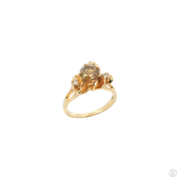 14k Yellow Gold Ring with 1 ctw Natural Diamonds Size 6.25