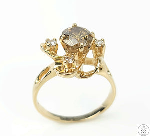 14k Yellow Gold Ring with 1 ctw Diamonds Size 6.25