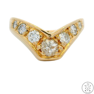 Vintage 14k Yellow Gold Ring with .63 ctw Diamonds Size 5.75