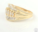 14k Yellow Gold Band with 1 ctw Diamonds Size 7 Marquise