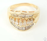 14k Yellow Gold Band with 1 ctw Diamonds Size 7 Marquise