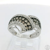 10k White Gold Band with .80 ctw Diamonds Size 6.25