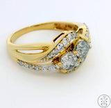 Vintage 10k Yellow Gold Band with 1 ctw Diamonds Size 7