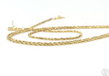 14k Yellow Gold 1.7 mm Rope Chain 18 inch